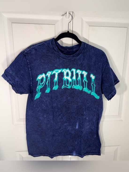 Pitbull Other - Pitbull Navy Blue 'Pit Bull' Graphic Tee with Teal Lettering
